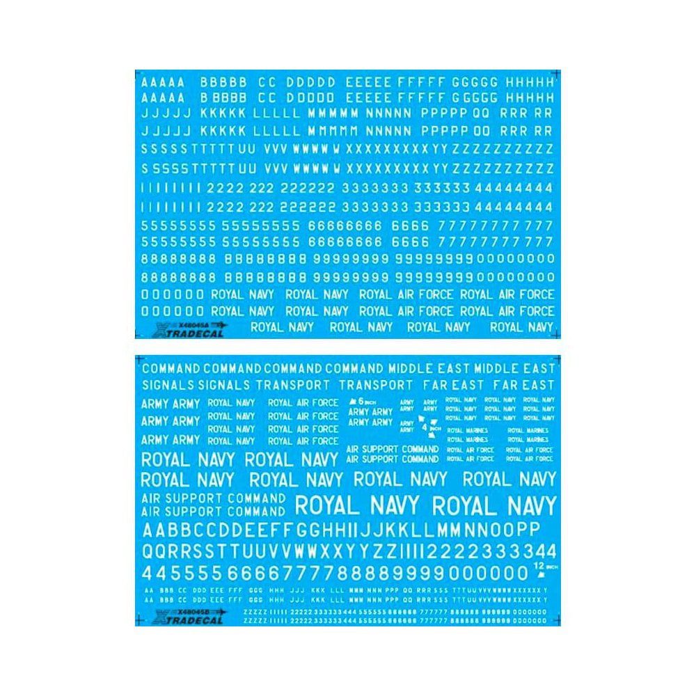 Xtradecal X32021 RAF Serial Letters, Numbers in Black Decals 1/32