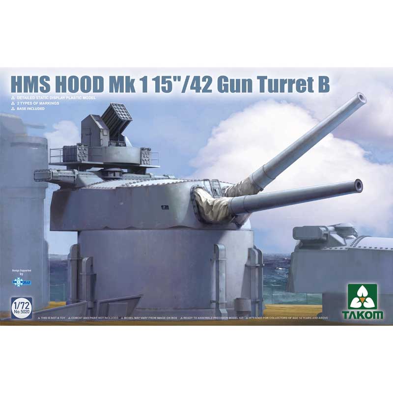 Takom 05020 1/72 HMS Hood Mk 1 15"/42 Gun Turret B