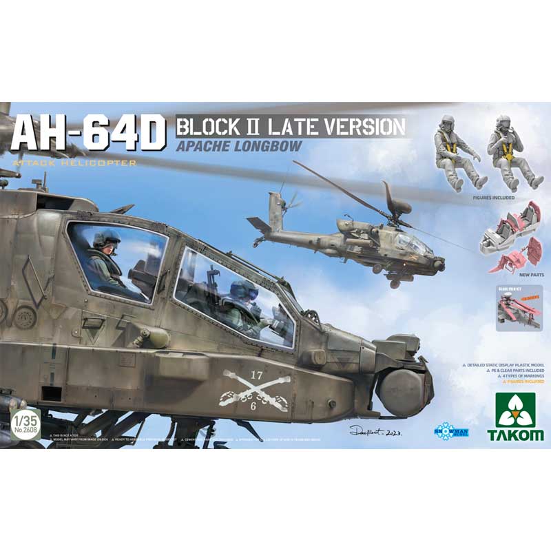 Takom 02608 1/35 US AH-64D Apache Longbow Attack Helicopter Block II Late