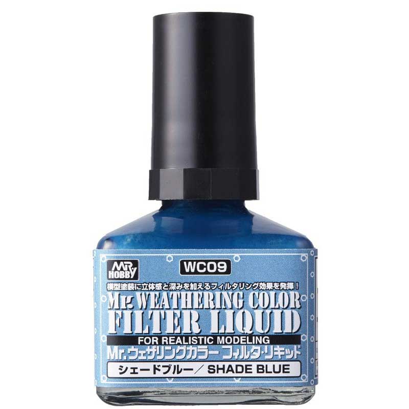 Mr Hobby WC-09 40ml Mr Weathering Color Filter Liquid Shade Blue