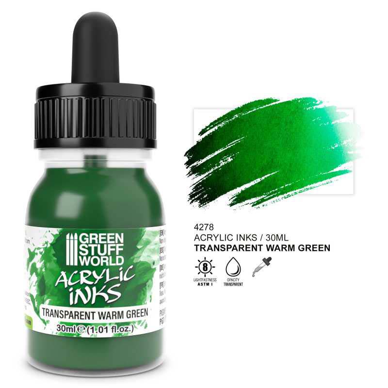 GreenStuffWorld 4278 Transparent Acrylic Ink - Warm Green