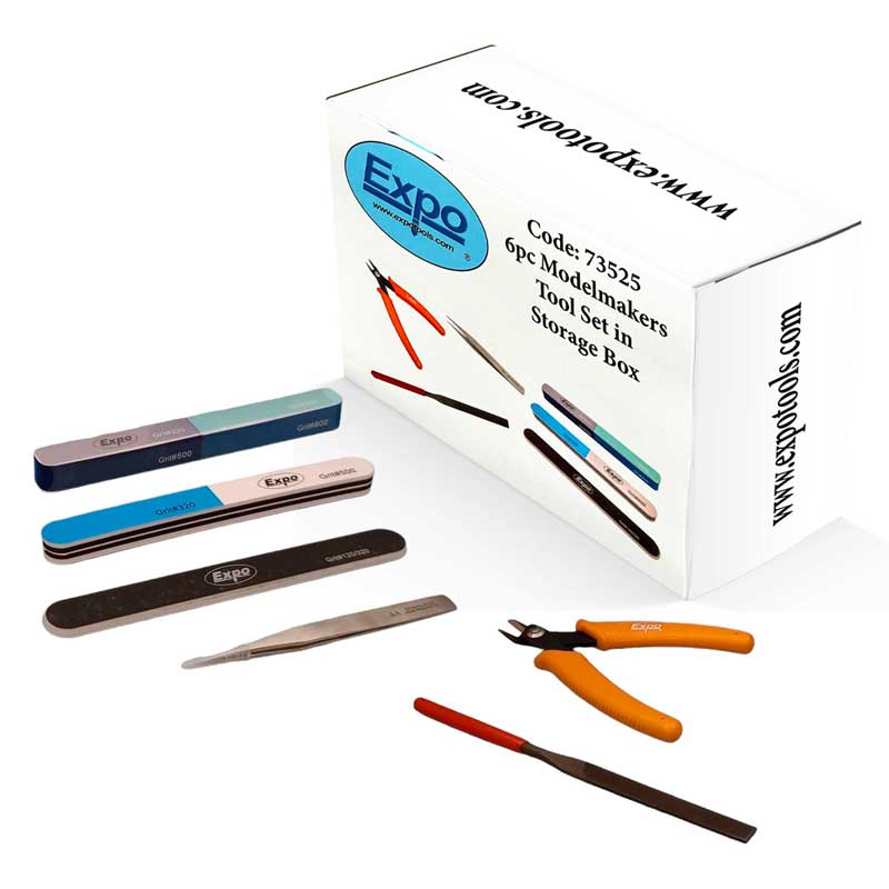 6pc Modelmakers Tool Set in Storage Box Expo Tools 73525