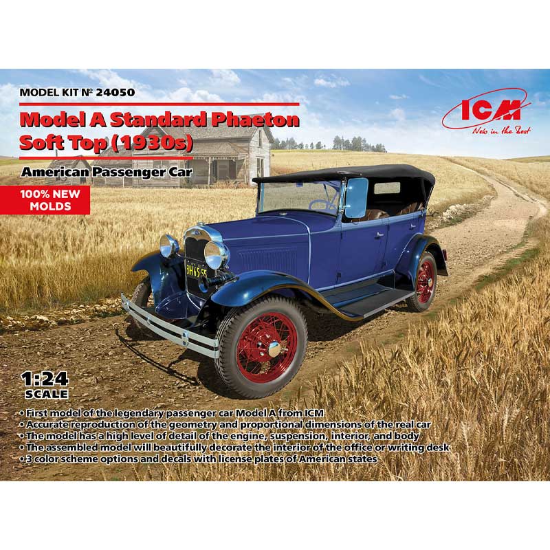 1/24 Model A Standard Phaeton Soft Top (1930s) ICM 24050