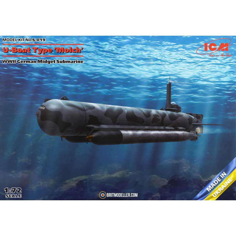 1/72 WWII German Midget Submarine U-Boat Type 'Molch' ICM S019