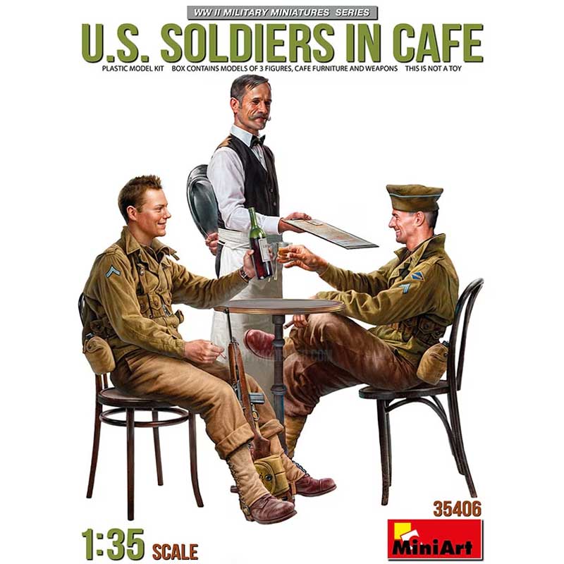 1/35 U.S. Soldiers in Cafe Miniart 35406