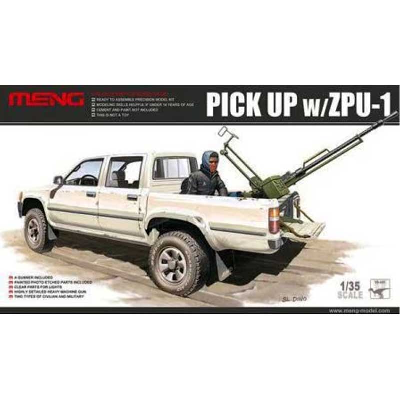 1/35 Toyota HiluxPick Up Truck w/ ZPU1 Meng Model VS-001