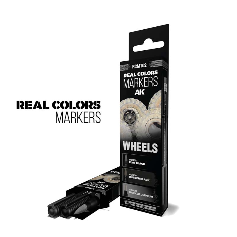 AK Interactive RCM102 Wheels - Set 3 Real Colors Markers