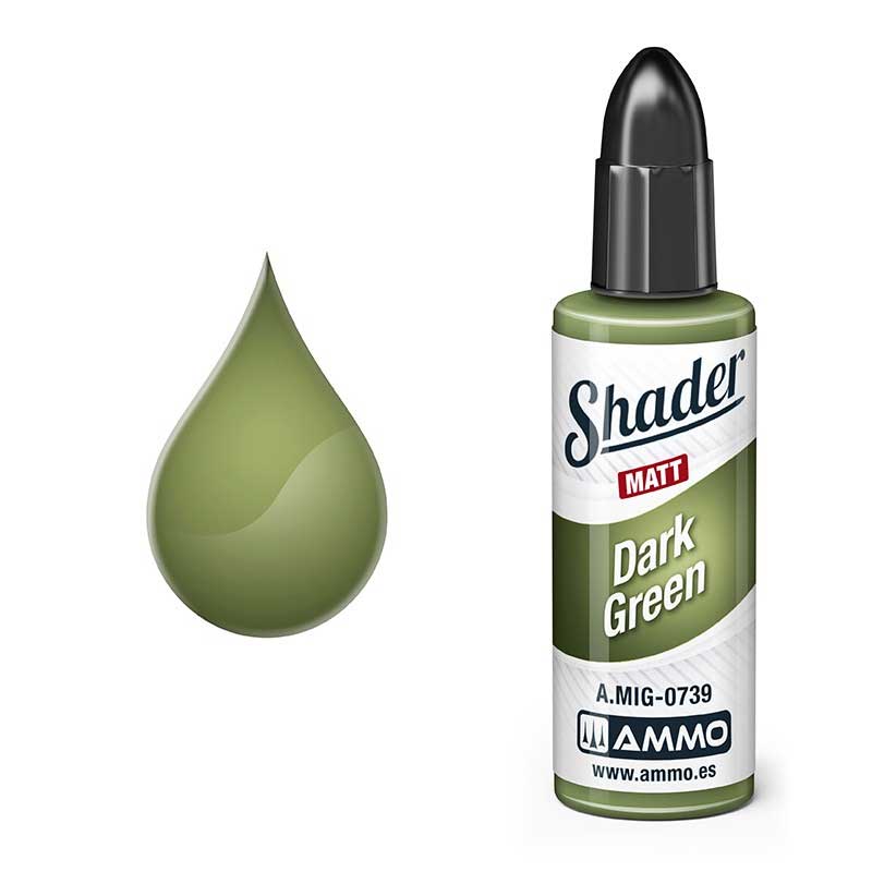 10ml MATT SHADER Dark Green Ammo A.MIG-0739