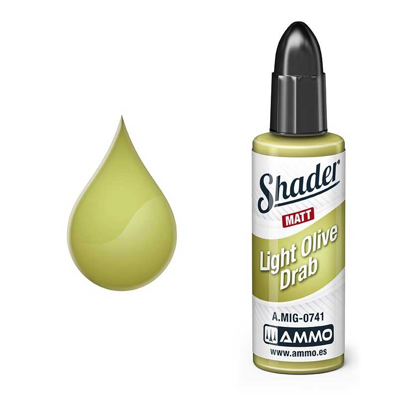 10ml MATT SHADER Light Olive Drab Ammo A.MIG-0741