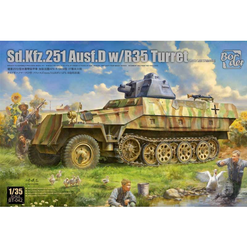 1/35 Sd.Kfz.251 Ausf.D with R35 Turret Border Model BT-042