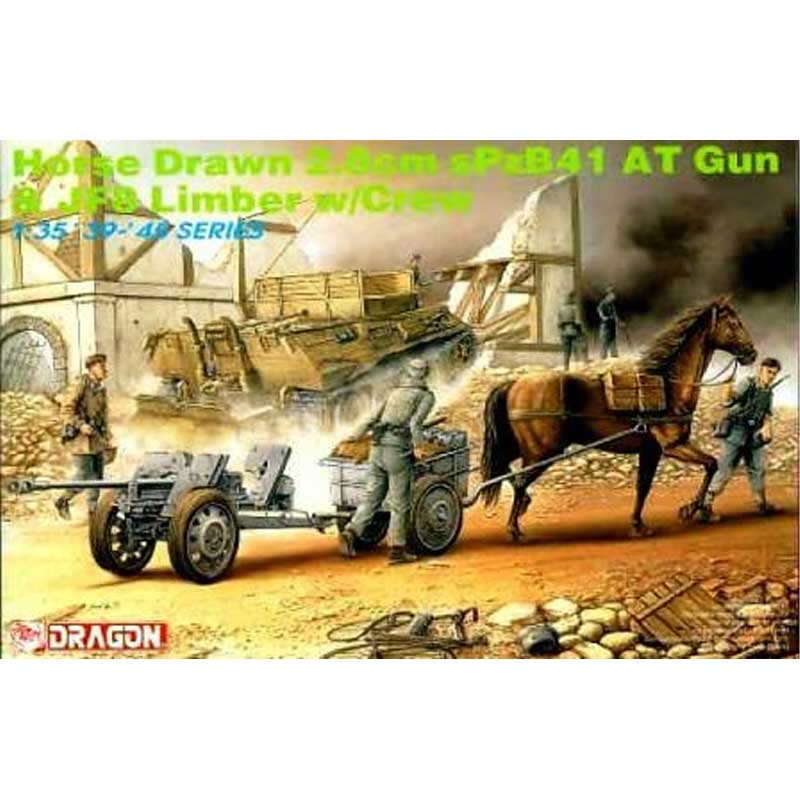 1/35 Horse Drawn 2.8cm SPzB41 AT Gun & JF8 Limber Dragon 6079