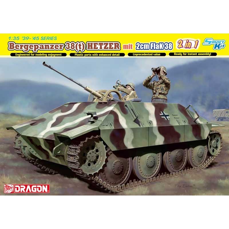 1/35 Bergepanzer 38(t) Hetzer mit 2cm FlaK 38  (with Interior)with Bonus items’  Dragon 6399