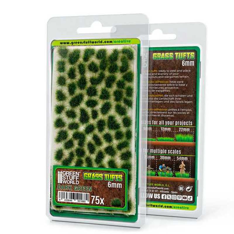Static Grass Tufts 6 mm - Dark Green GreenStuffWorld 10668