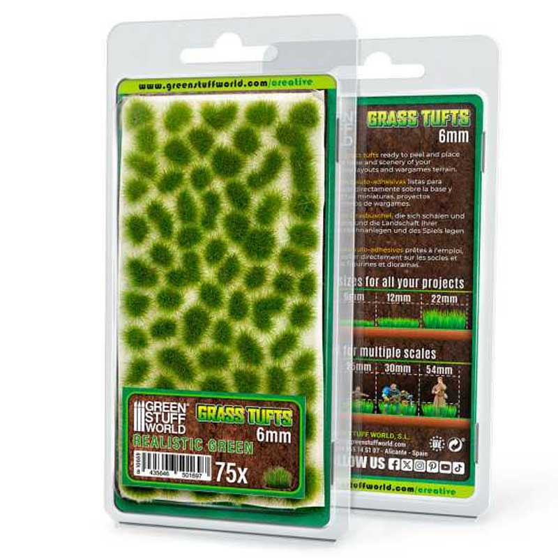 Static Grass Tufts 6 mm - Realistic Green GreenStuffWorld 10669