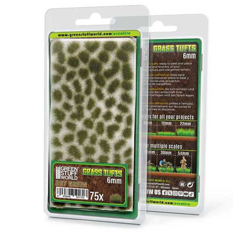 Static Grass Tufts 6 mm - Dry Green GreenStuffWorld 10670