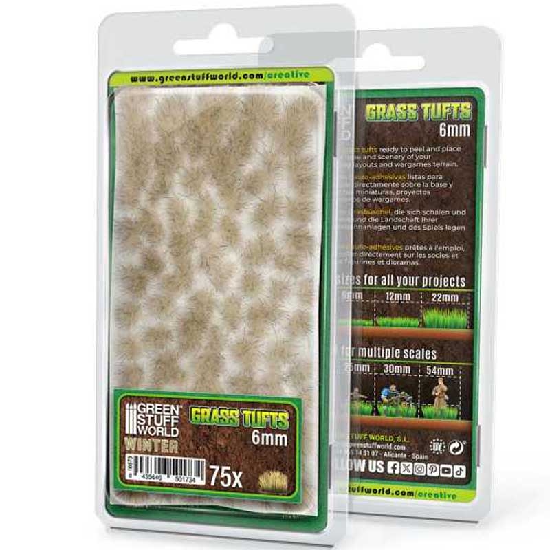 Static Grass Tufts 6 mm - Winter White GreenStuffWorld 10673