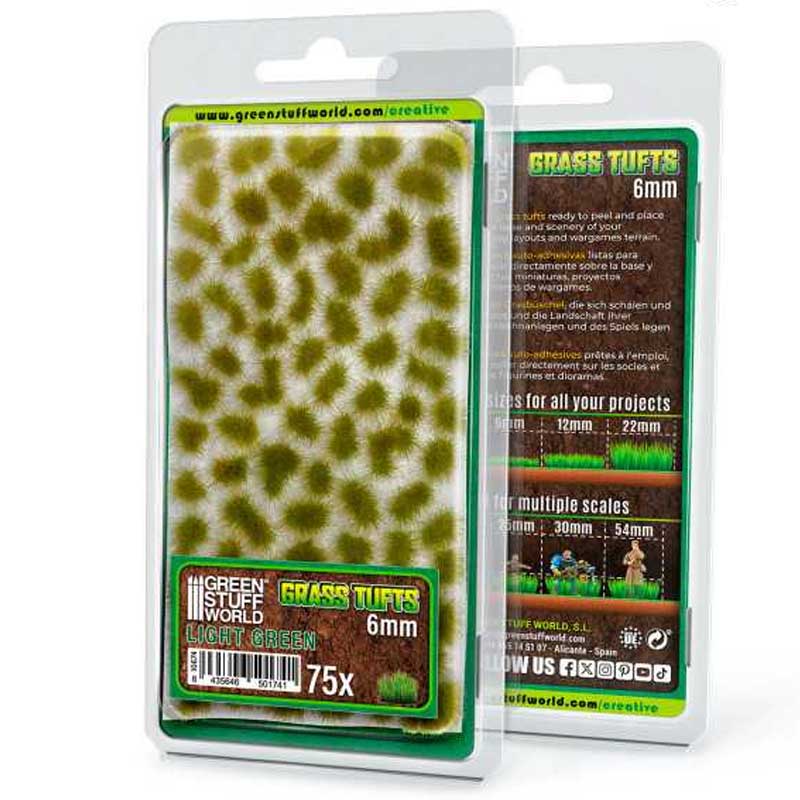 Static Grass Tufts 6 mm - Light Green GreenStuffWorld 10674