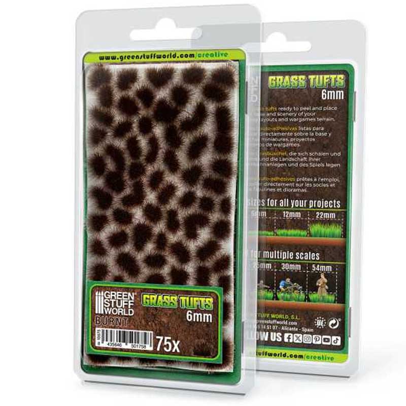 Static Grass Tufts 6 mm - Burnt Brown GreenStuffWorld 10675