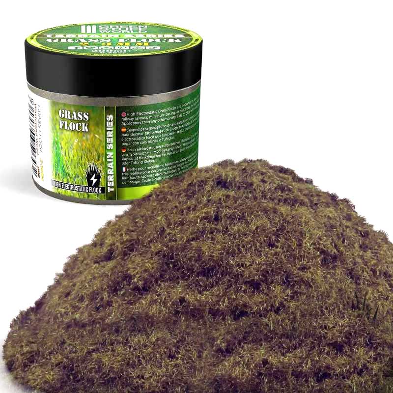 200ml Static Grass Flock 2-3mm - Wasteland Weed GreenStuffWorld 11143