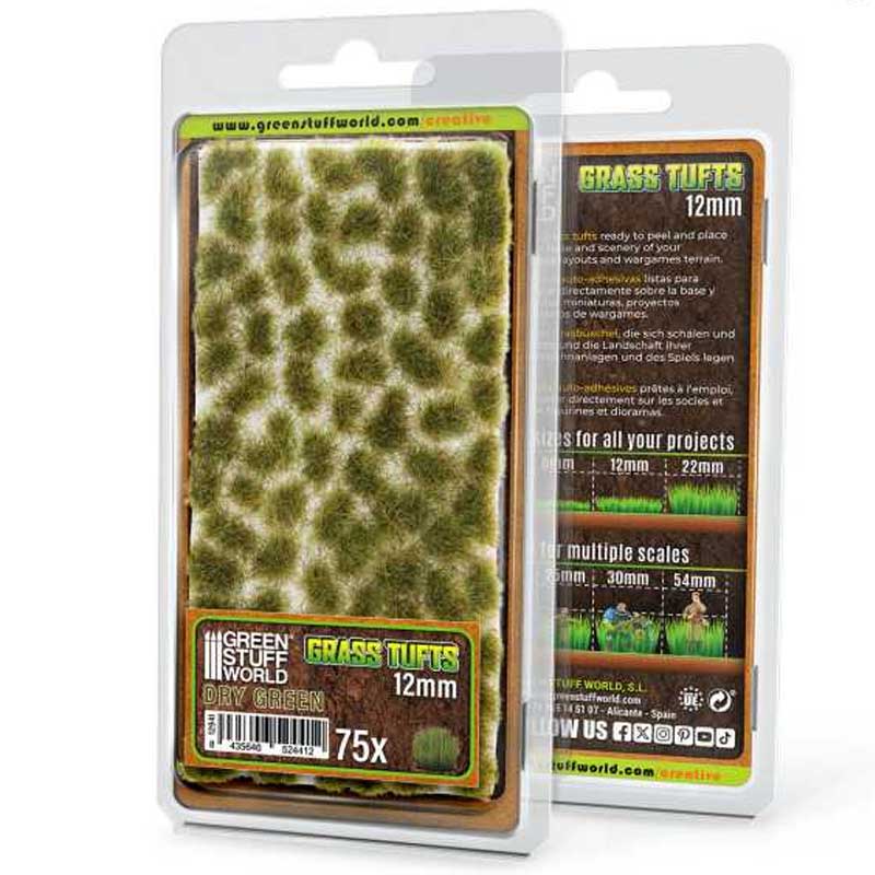 Static Grass Tufts 12 mm - Dry Green GreenStuffWorld 12941