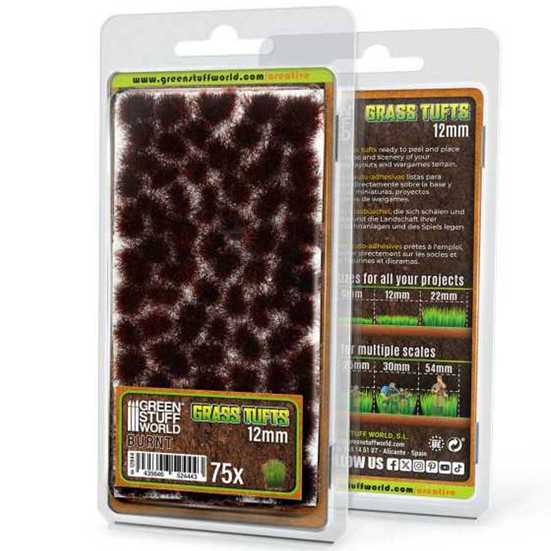 Static Grass Tufts 12 mm - Burnt Brown GreenStuffWorld 12944