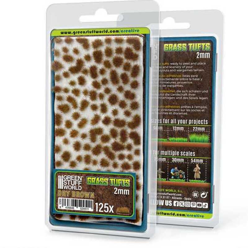 Static Grass Tufts 2 mm - Dry Brown GreenStuffWorld 12951
