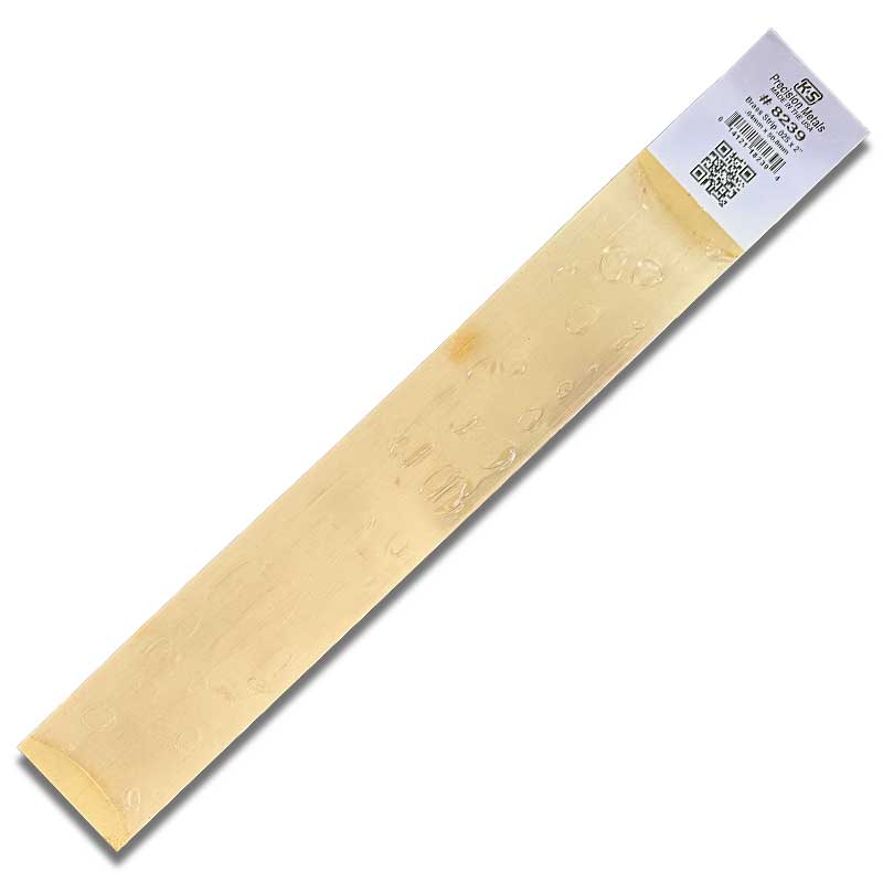 2in Brass Strip .025in Thick (12in long) (1pk) 8239 K & S Metal
