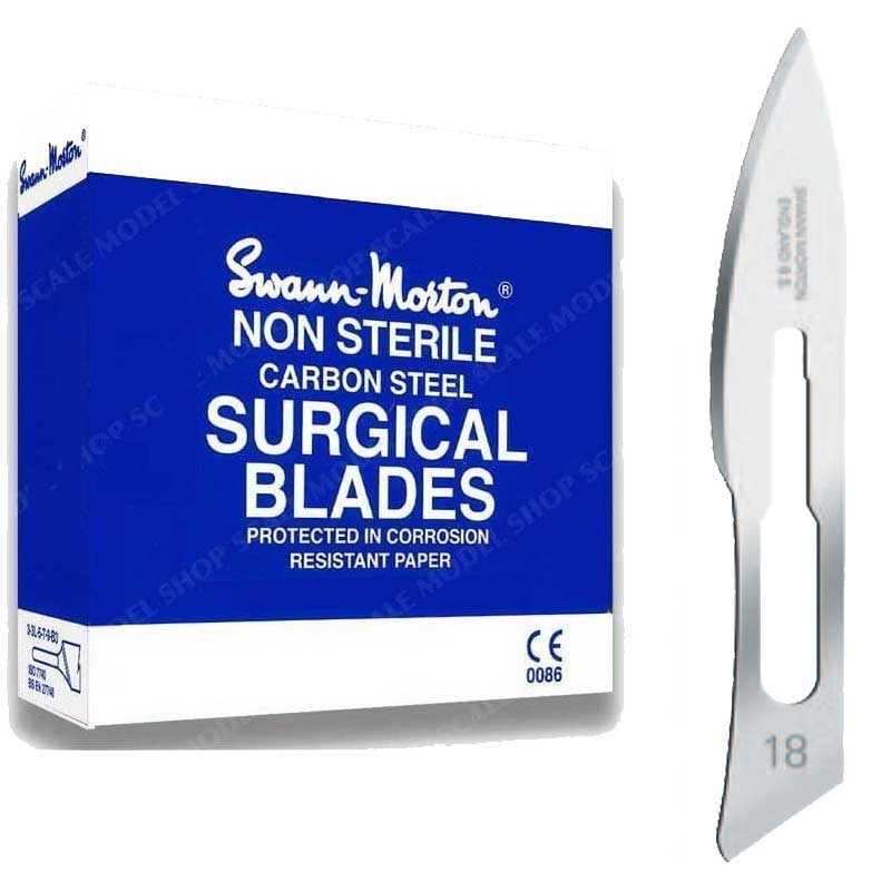 100x No.18 Scalpel Blades Swann Morton 123