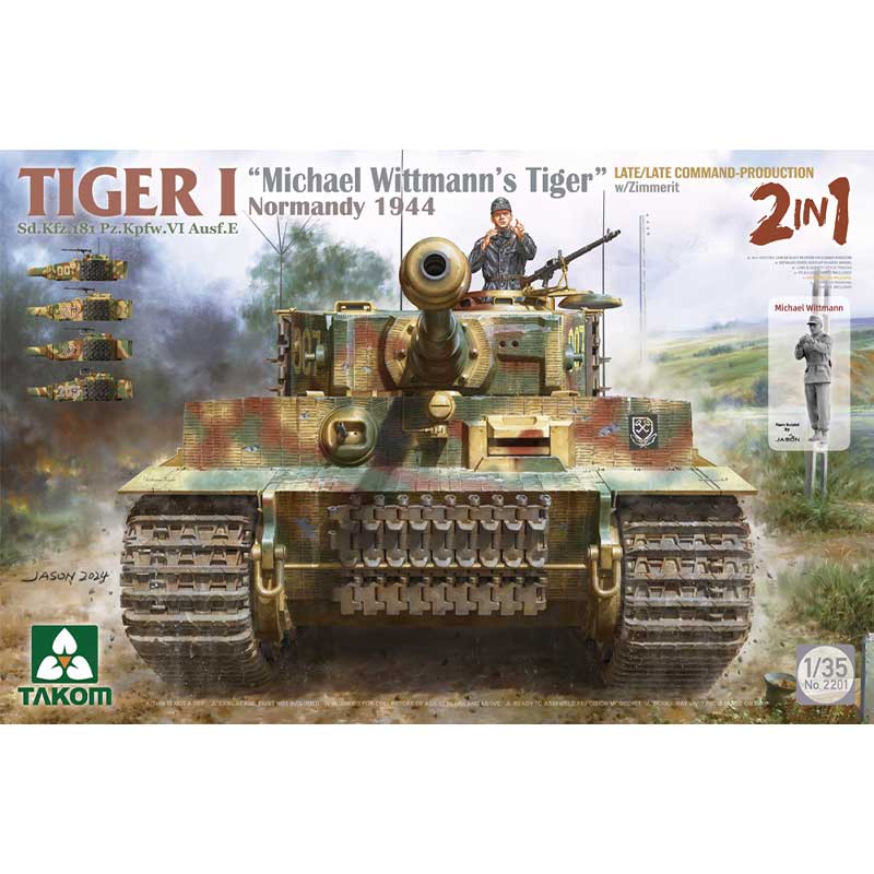 1/35 German WWII Tiger I Late w/ Zimmerit & Michael Wittman figure LE Takom 02201