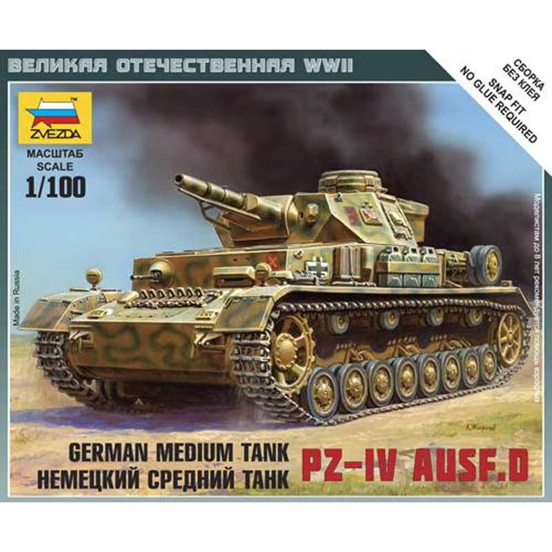 1/100 German Medium Tank PZ-IV Ausf. D Zvezda 6151