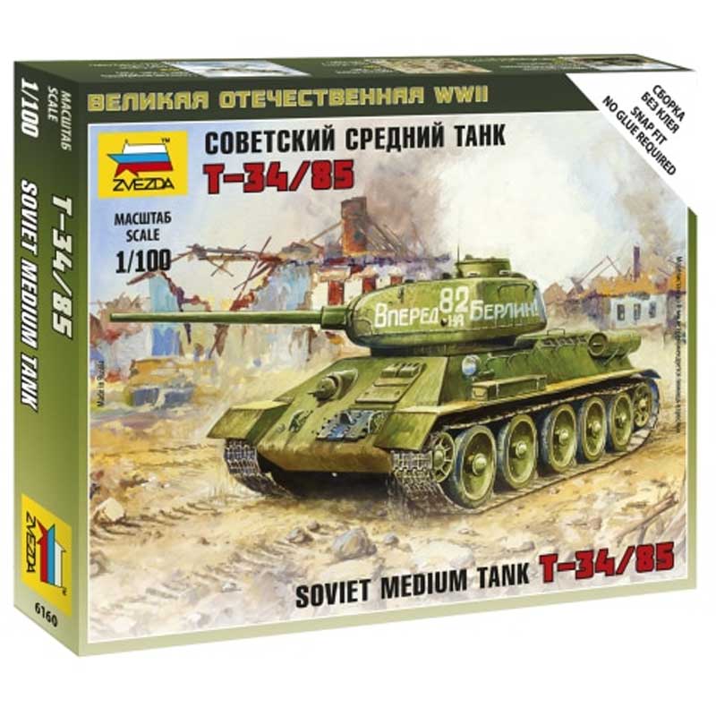 1/100 Soviet Tank T-34-85 Zvezda 6160