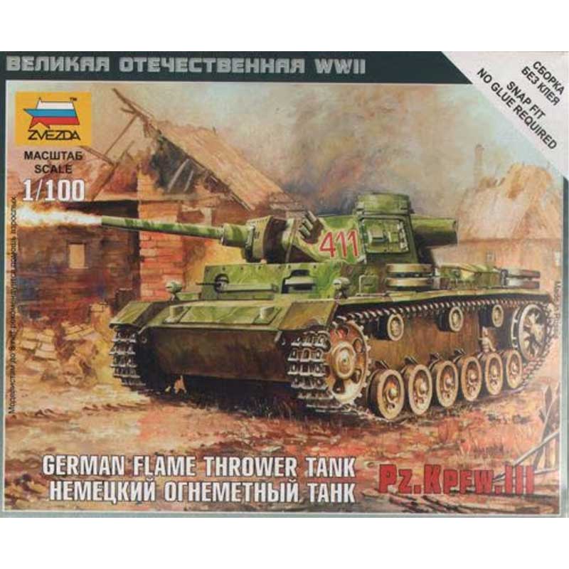 1/100 Panzer Iii Flamethrower Tank Zvezda 6162