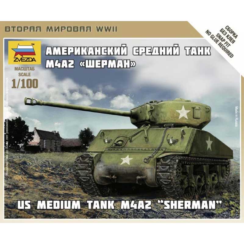 1/100 US Medium Tank M4A2 Sherma Zvezda 6263