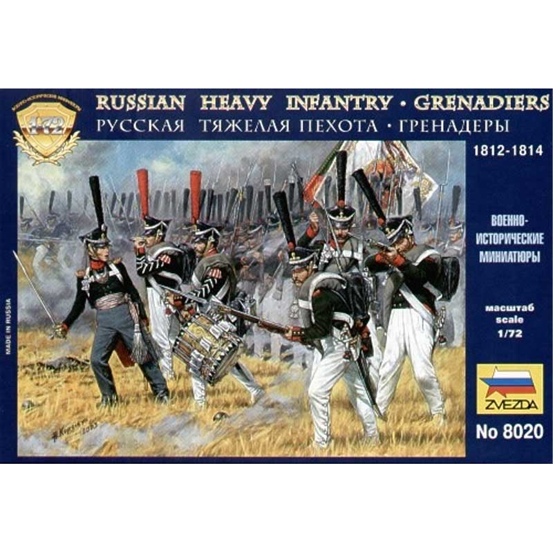 1/72 Russian Heavy Infantry Grenadiers Napoleonic Wars 1812-1814 Zvezda 8020