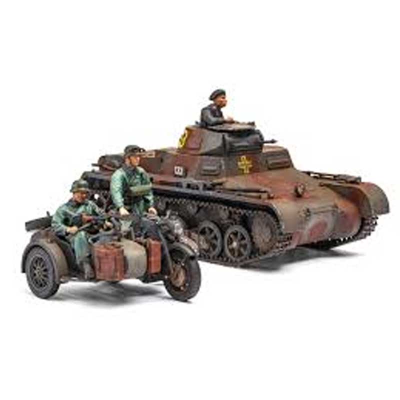 1/35 WWII German Panzer I Ausf B & Motorcycle 1939/40 Academy 13556