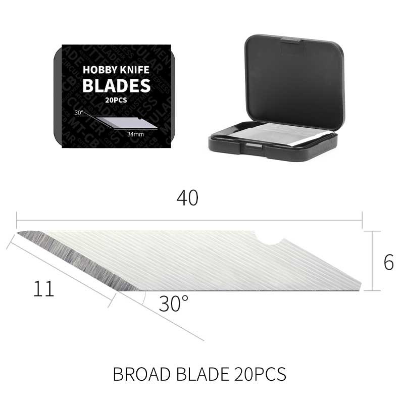 Hobby Knife Blades - Broad（20pcs DSPIAE DK-B01