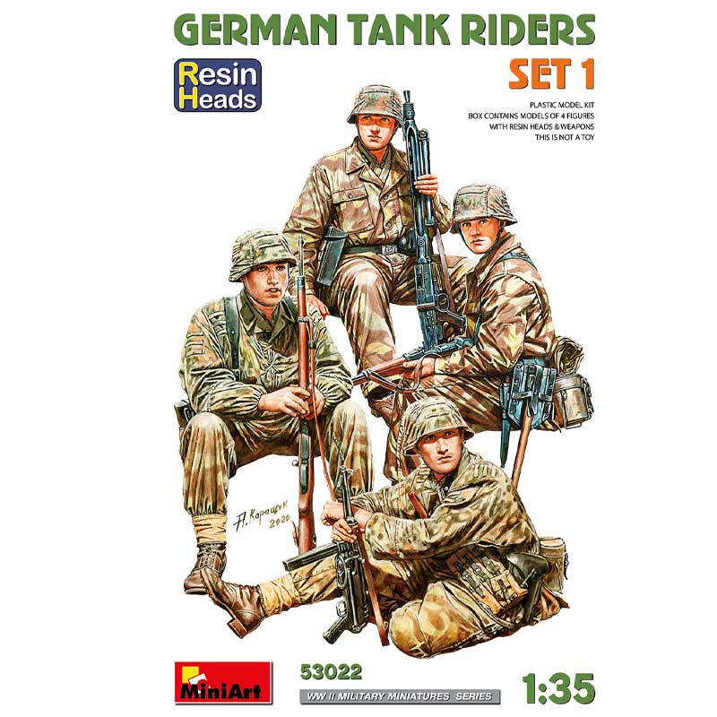 1/35 German Tank Riders Set 1. Resin Heads Miniart 53022