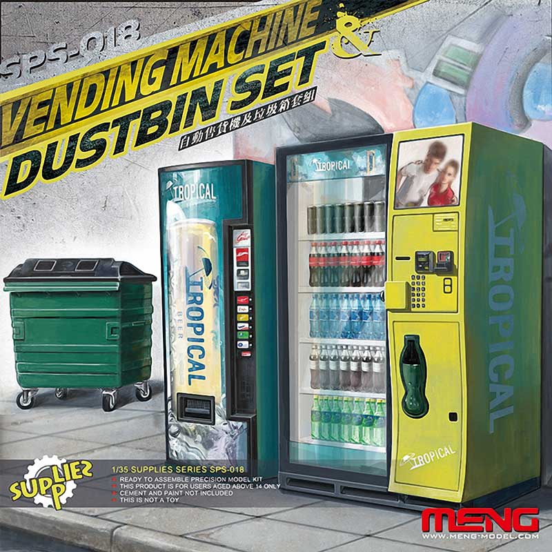 1/35 Vending Machine and Dumpster Set Meng Model SPS-018