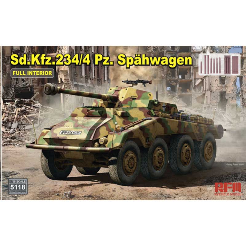 1/35 Sd.Kfz.234/4 Pz.Spahwagen  with FULL INTERIOR Rye Field Models RM5118