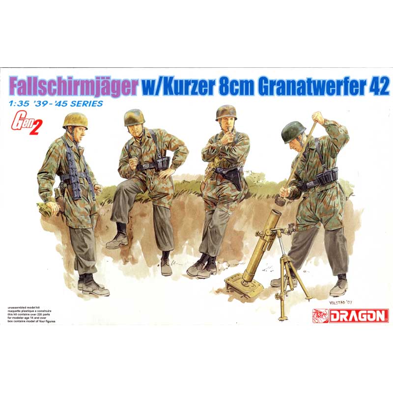 1/35 Fallschirmjager w/Kurzer 8cm Granatwerfer 42 (Gen2) Dragon 6373