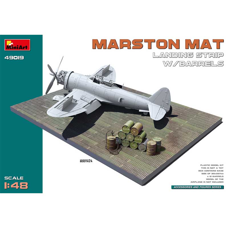 1/48 Marston Mat Landing Strip w/ Barrels Miniart 49019