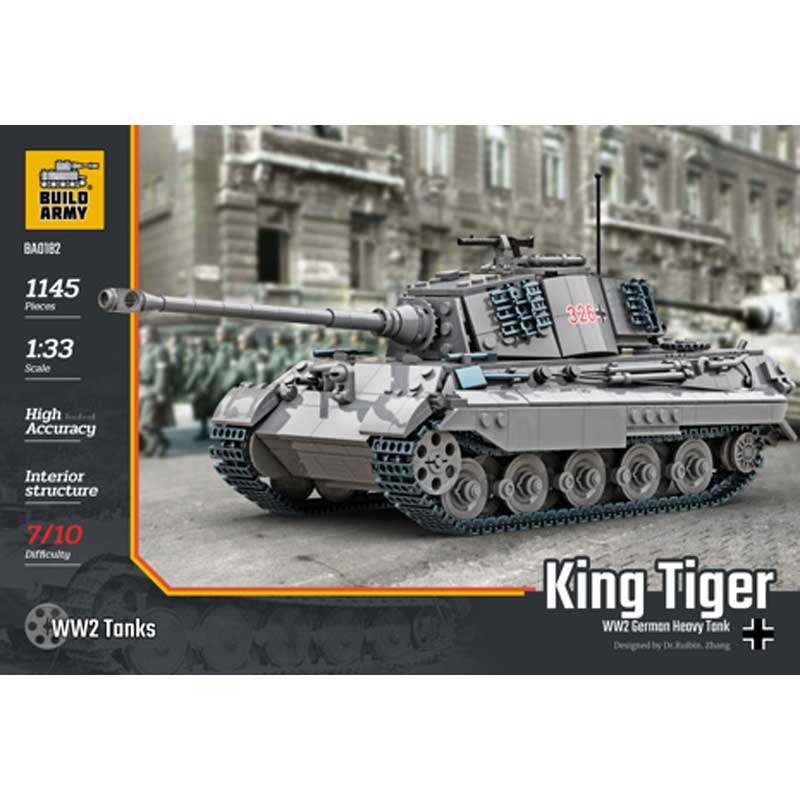 King Tiger Tiger ll Grey 1145pcs Build Army BA0182