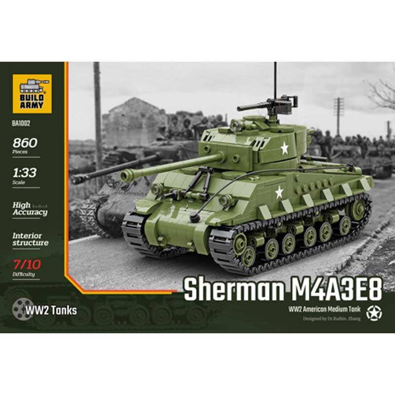 Sherman M4A3E8 860pcs Build Army BA1002