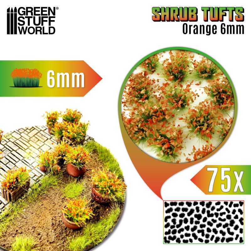 Shrub Tufts 6mm self-adhesive - Orange GreenStuffWorld 13013