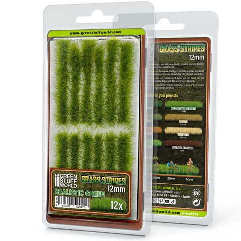 Grass Strips 12 mm - Realistic Green GreenStuffWorld 13447