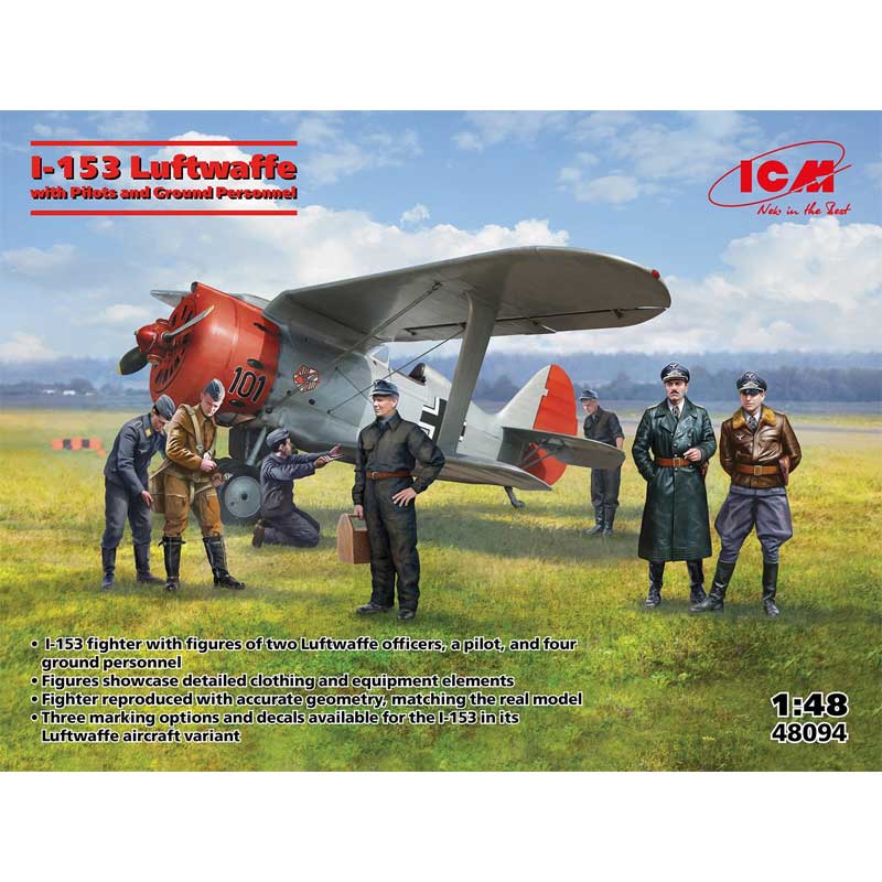 1/48 I-153 Luftwaffe With Pilots and Ground Crew ICM 48094