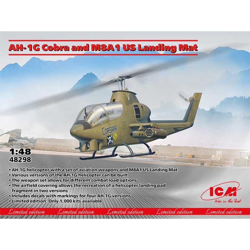 1/48 AH-1G Cobra & M8A1 US Landing Mat ICM 48298