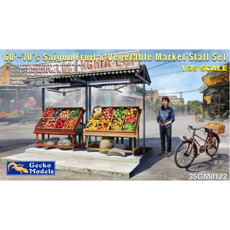 1/35 60/70s Saigon Fruit & Vegetable Market Stall Set Gecko Models 35GM0122