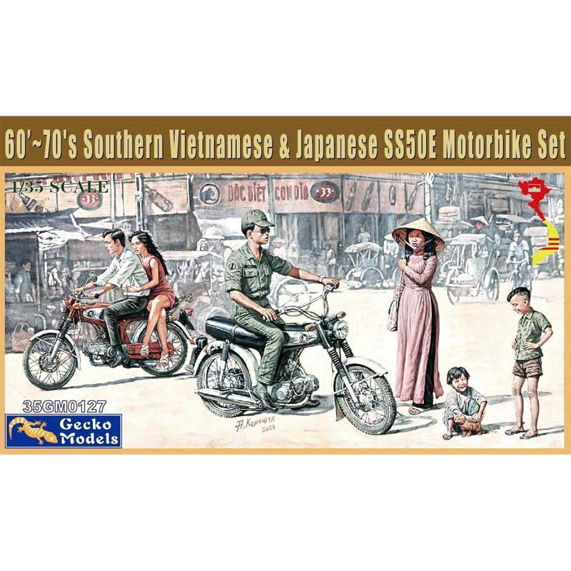 1/35 60/70s Southern Vietnamese & Japanese Motorbike Set Gecko Models 35GM0127