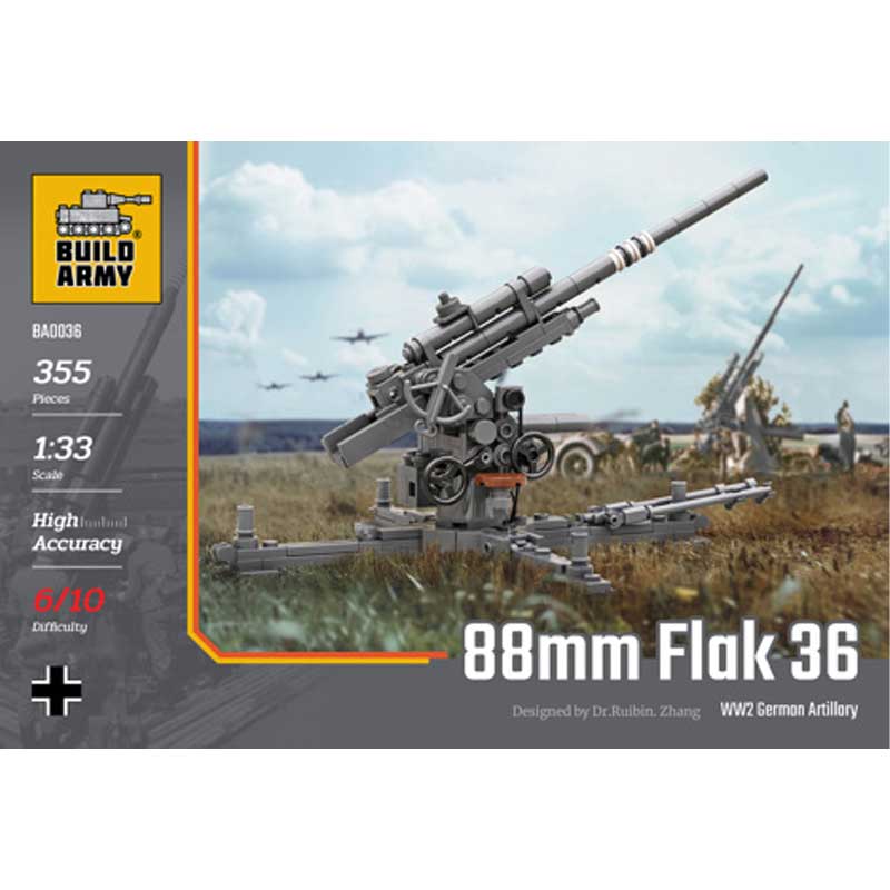 88mm Flak 36 Artillery (355pcs) Build Army BA0036